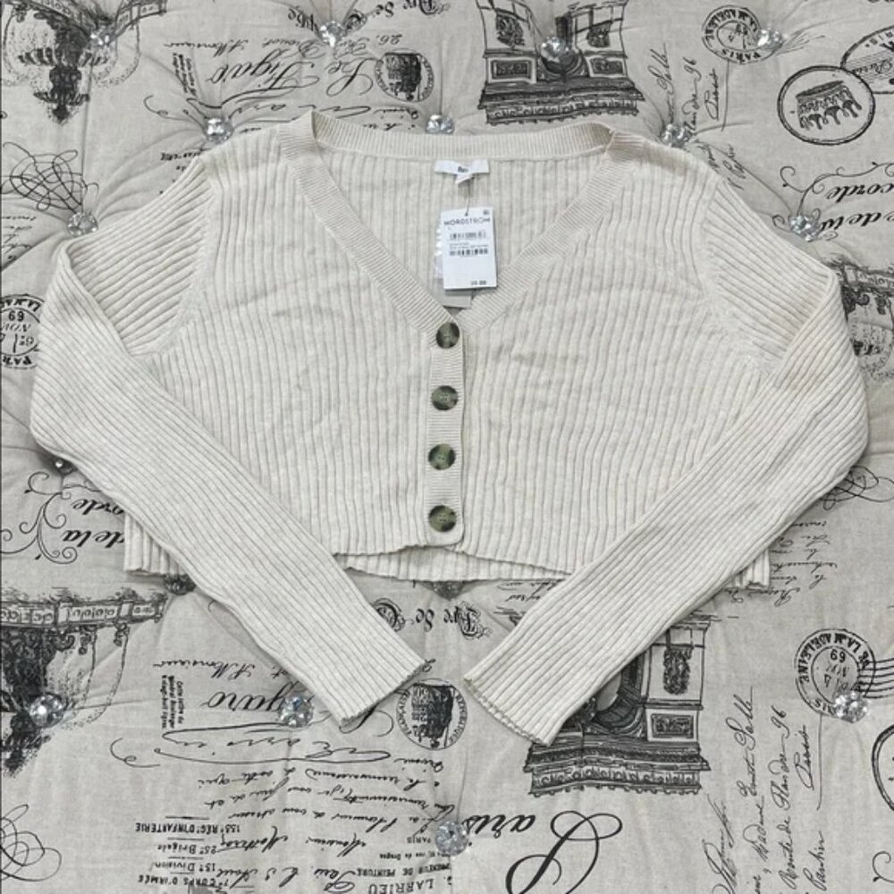 BP. Cropped Ribbed Cardigan - Picture 2 of 10